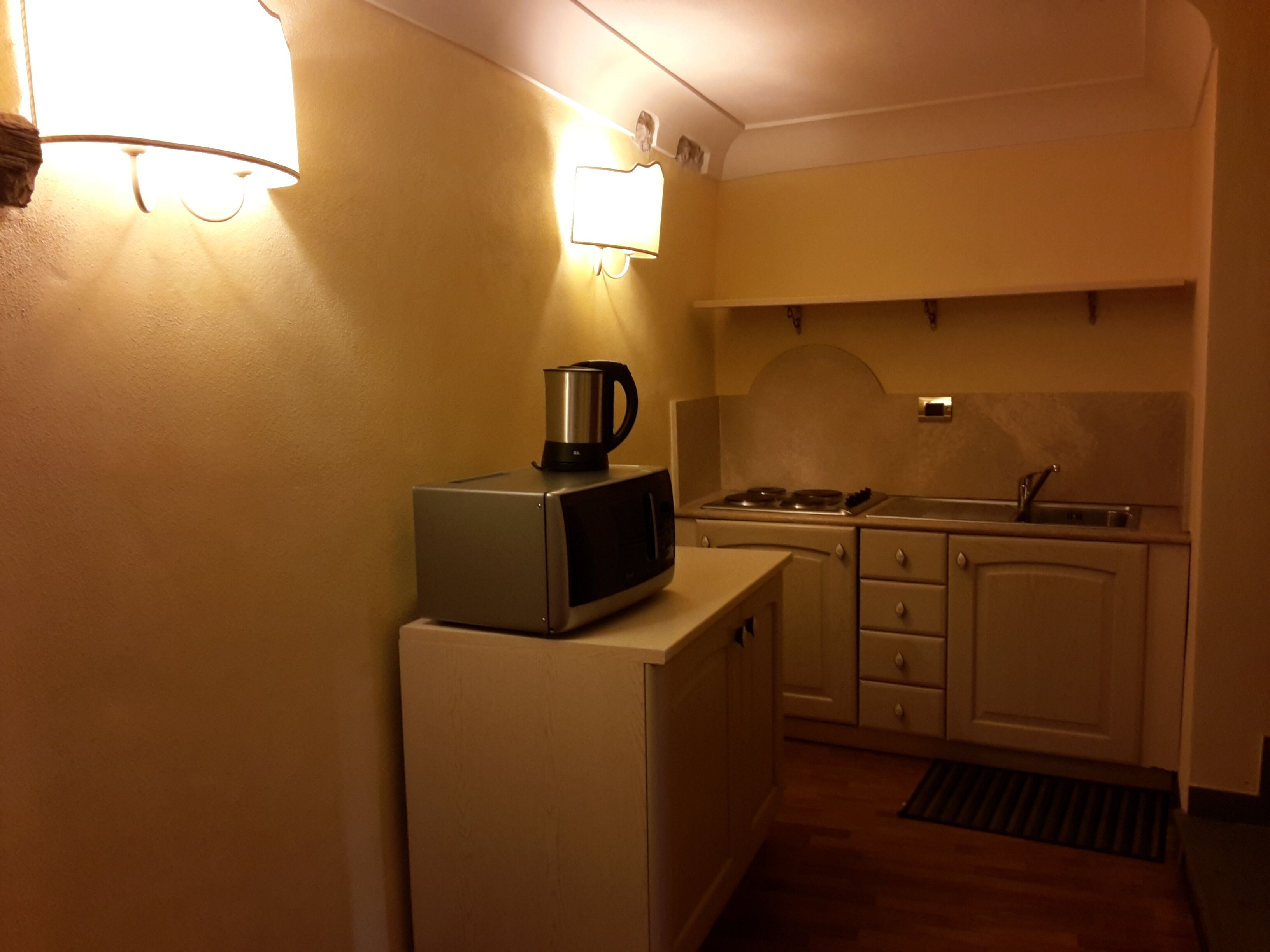 Réfrigérateur, micro-ondes, plaque de cuisson, lave-vaisselle