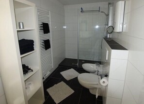 Dusche, Haartrockner, Bidet