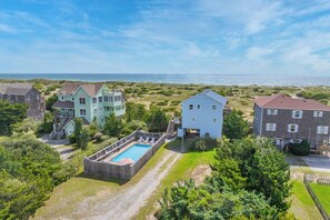 Exterior - Oceanfront Home in Salvo with Private Pool, Hot Tub, and Grill (Salvo)