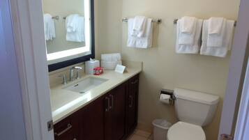 SĂšche-cheveux, serviettes fournies, savon, shampoing