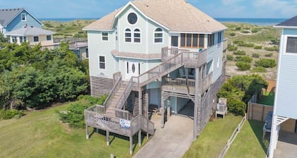 Oceanfront Dog Friendly Home w/ Private Pool, Hot Tub, Basketball, and Wet Bar