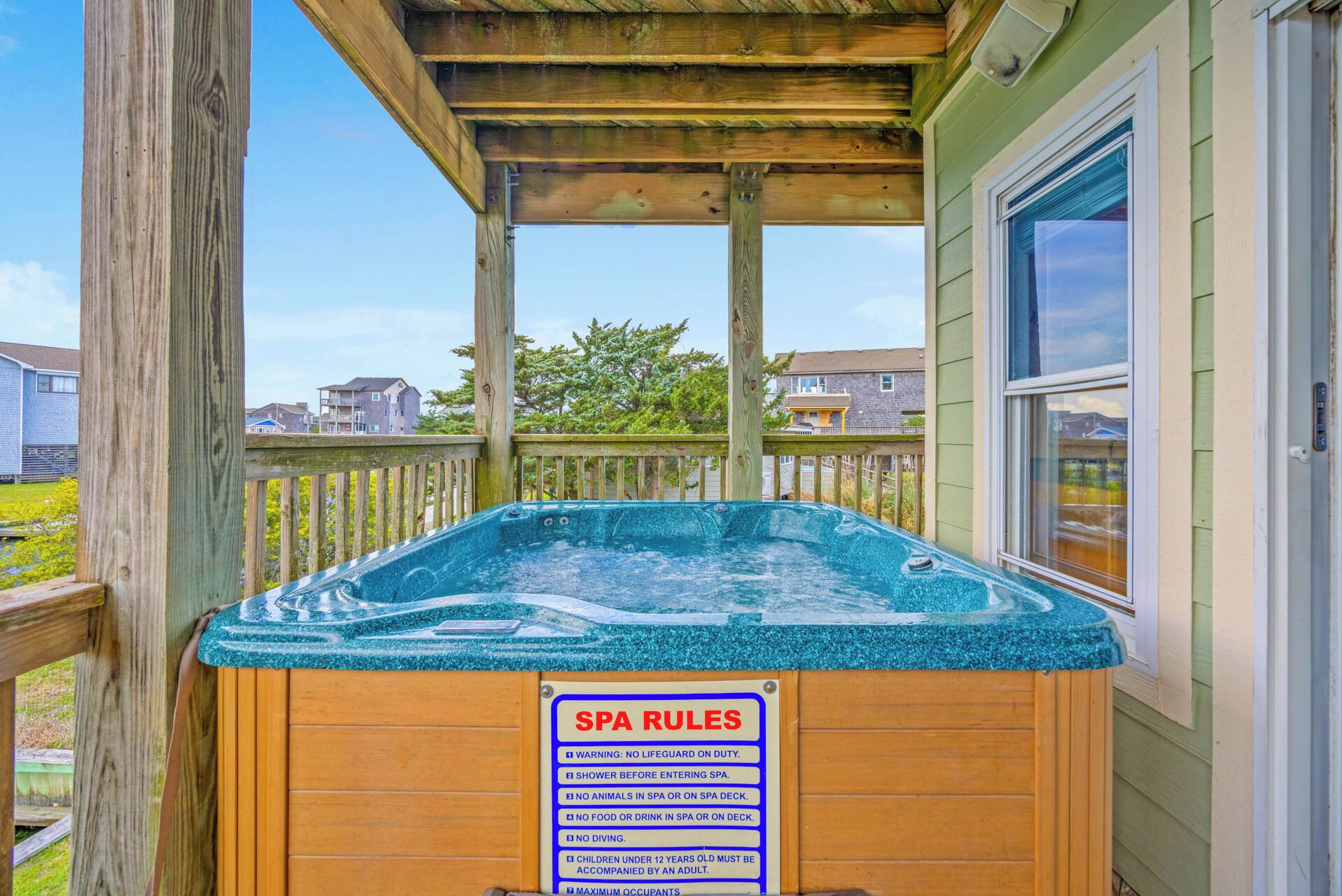 Soak away your worries in your private hot tub, tucked under a covered pergola where gentle coastal breezes meet complete relaxation.