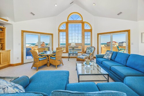 Oceanfront Dog Friendly Rodanthe Home with Private Pool, Hot Tub, and Game Room