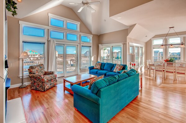 TV, DVD player, books