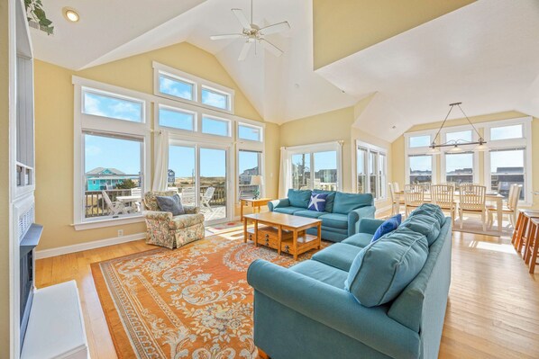 TV, DVD player, books