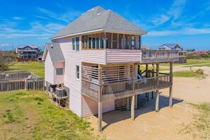Exterior - Semi-Oceanfront Dog Friendly Home w/ Private Pool, Hot Tub, Foosball, Basketball (Rodanthe)