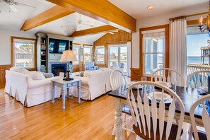 TV, DVD player - Soundfront On The Waterfront w/ Hot Tub, Boat Dock, and Windsports Access (Avon)