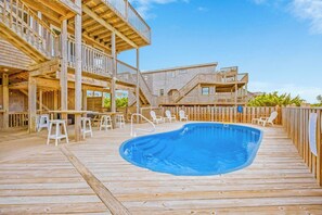 Outdoor pool - Oceanfront Dog Friendly Home w/ Saltwater Pool, Hot Tub, Cabana, and Tiki Bar (Avon)