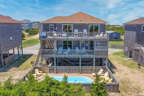 Exterior - Oceanfront Dog Friendly Home with Pool, Hot Tub, and Game Room (Salvo)