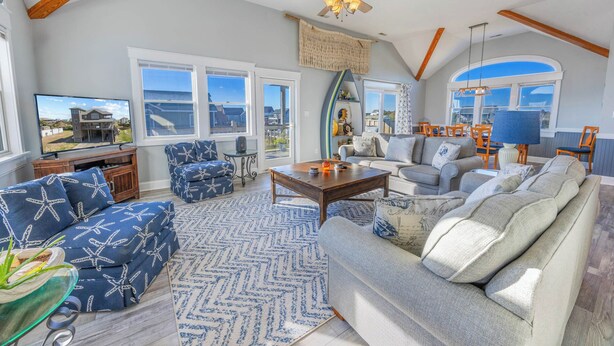 Smart TV, DVD player, books - Semi-Oceanfront Dog Friendly Home w/ Pool, Hot Tub, Game Room, Fenced Yard (Salvo)