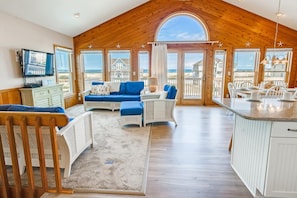 TV, DVD player, books - Semi-Oceanfront Home w/ Private Pool, Hot Tub, Basketball. Watch the Waves Crest (Waves)