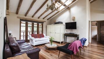 Smart TV, fireplace, DVD player, table tennis