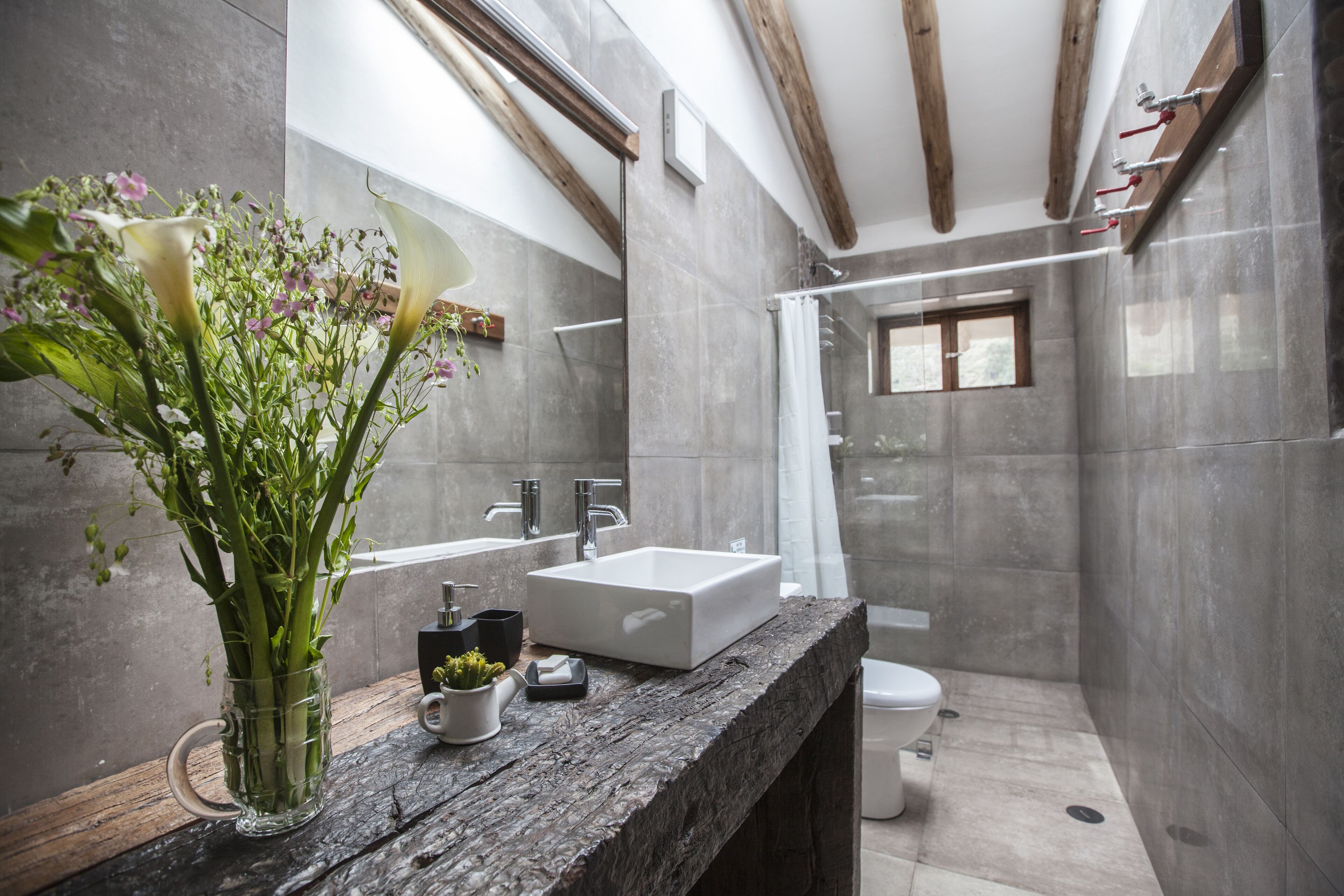 Bathtub, hair dryer, towels