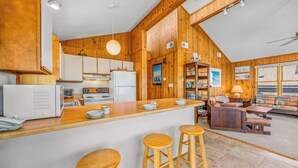 Coffee/tea maker, fridge, microwave, oven - Oceanfront Home with Direct Beach Access, Community Pool and Tennis/Pickleball (Avon)