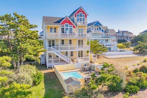 Semi-Oceanfront Hatteras Home with Private Pool, Hot Tub, Game Room and Wet Bar