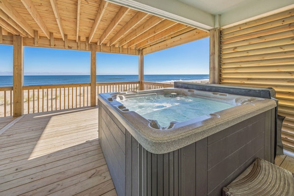 Outdoor spa tub - Oceanfront Avon Home w/ Hot Tub, Game Room, Community Pool and Tennis/Pickleball (Avon)