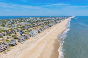 On the beach - Oceanfront Home in Avon with Private Pool, Hot Tub, and Screen Porch (Avon)