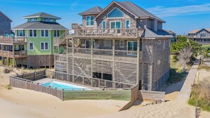 Exterior - Oceanfront Home in Avon with Private Pool, Hot Tub, and Screen Porch (Avon)