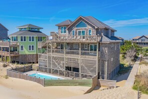 Exterior - Oceanfront Home in Avon with Private Pool, Hot Tub, and Screen Porch (Avon)