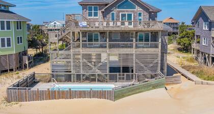 Oceanfront Home in Avon with Private Pool, Hot Tub, and Screen Porch