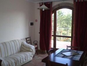 TV, fireplace - FARM-POOL-APARTMENT 5 pers. 2 ROOMS - 2 BATHROOMS (La Serra)