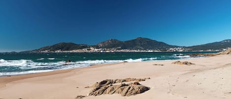 Beach nearby, sun-loungers