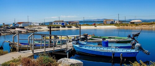 Studio Gruissan plage wifi piscine, clim,parking,équipé 4 pers, RDC, terrasse sud