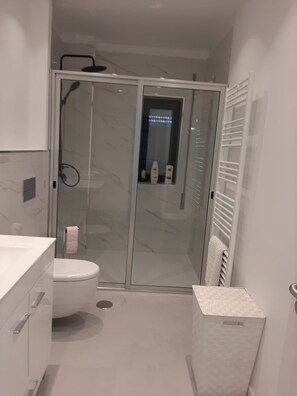 Free toiletries, hair dryer, towels, toilet paper