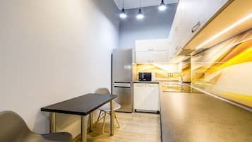 Apartment (Galitskaya St. 19g) | Private kitchen | Fridge, microwave, stovetop, electric kettle