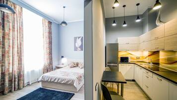 Apartemen (Galitskaya St. 19g) | Setrika/meja setrika dan Wi-Fi gratis