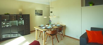 Modern apartment with a view of the dunes 350m to the North Sea WiFi parking