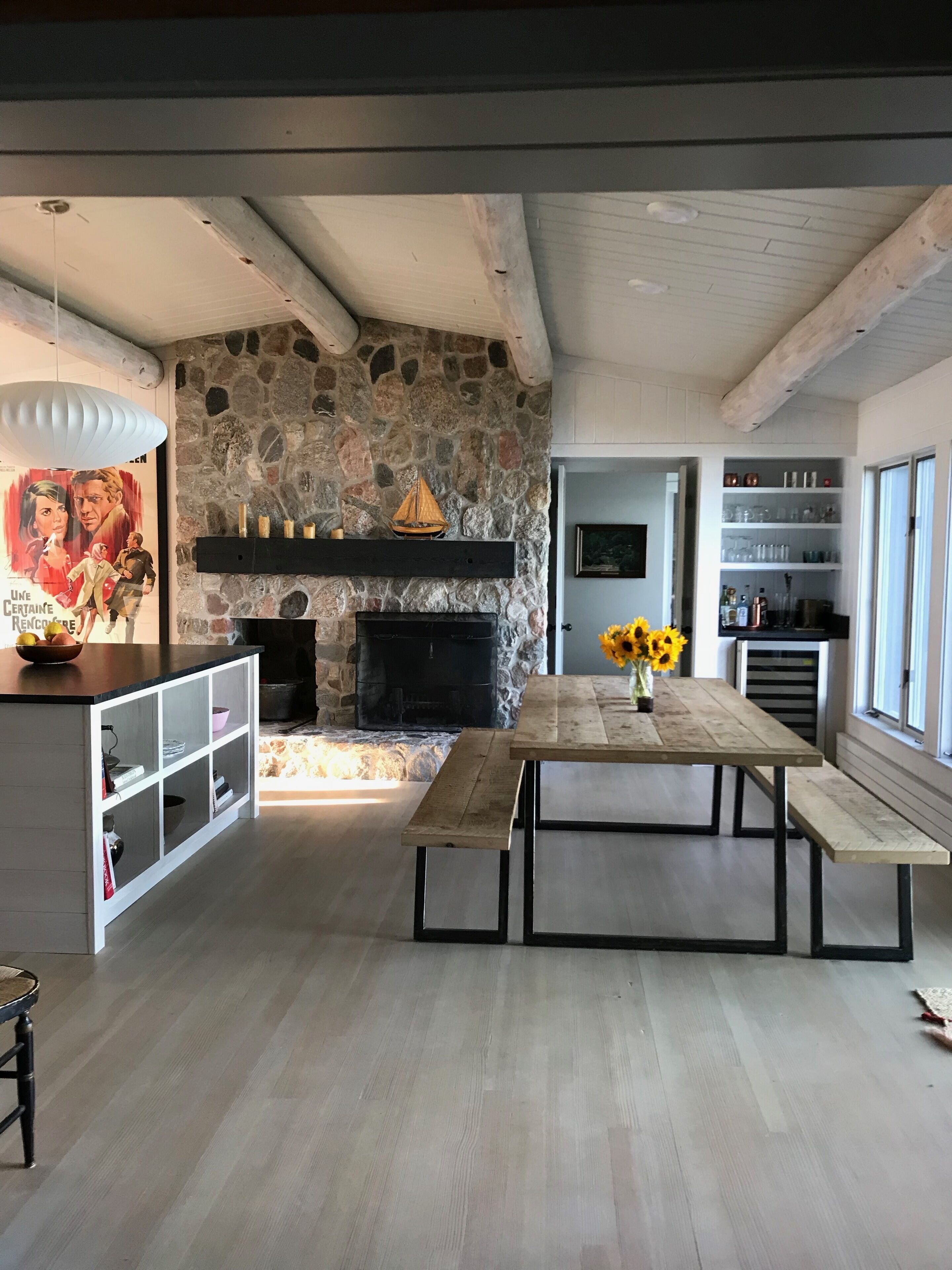 Chic log home, styled with flair, updated with modern amenities.