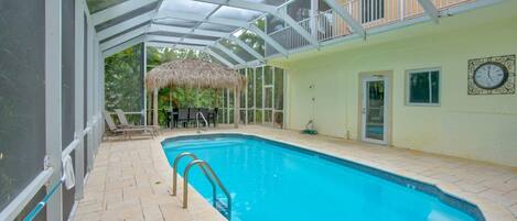 Piscine extérieure, piscine chauffée