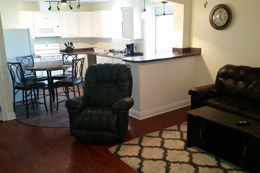 Suburban area condo. Ideal for the avid fisherman or fishing family.
