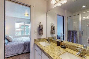 Free toiletries, hair dryer, towels