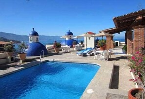 Outdoor pool, a heated pool - PlazaMar #203 - Oceanfront - Directly on the Malecon in Romantic Zone!    (Emiliano Zapata)