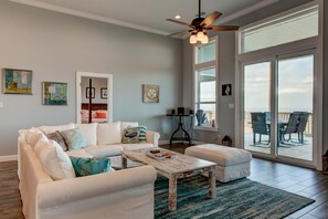 TV, DVD player, books - Bayfront, custom home with a designer's touch! - Serenity Now (Dauphin Island)