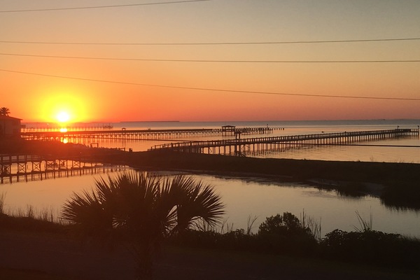 Sunrises are wonderful here. This is the view from our balcony.