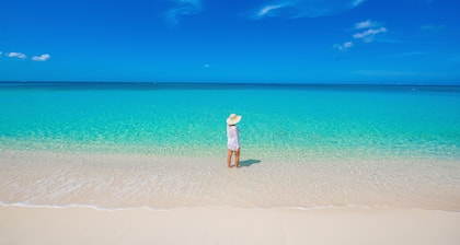 7 Mile Beach Private Beach Club. Ocean views from Roof Terrace and Pool Pavilion