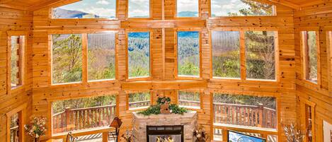 TV, caminetto, lettore DVD