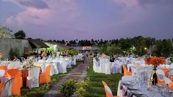 Outdoor banquet area