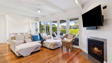 Fernseher, Kamin, DVD-Player