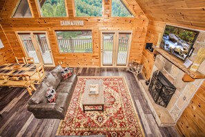 TV, fireplace, video games