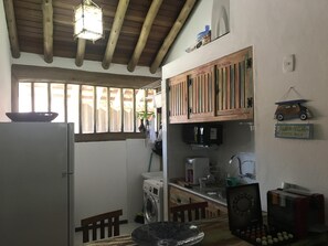 Microwave, coffee/tea maker, cookware/dishes/utensils