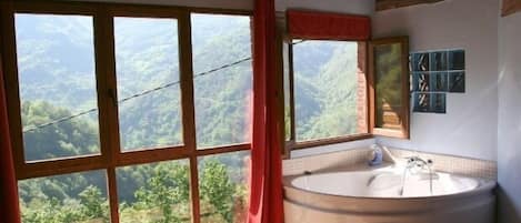 Combined shower/bathtub, jetted bath, hair dryer, bidet