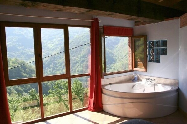 Tina con regadera, tina de hidromasaje, secadora de cabello, bidet