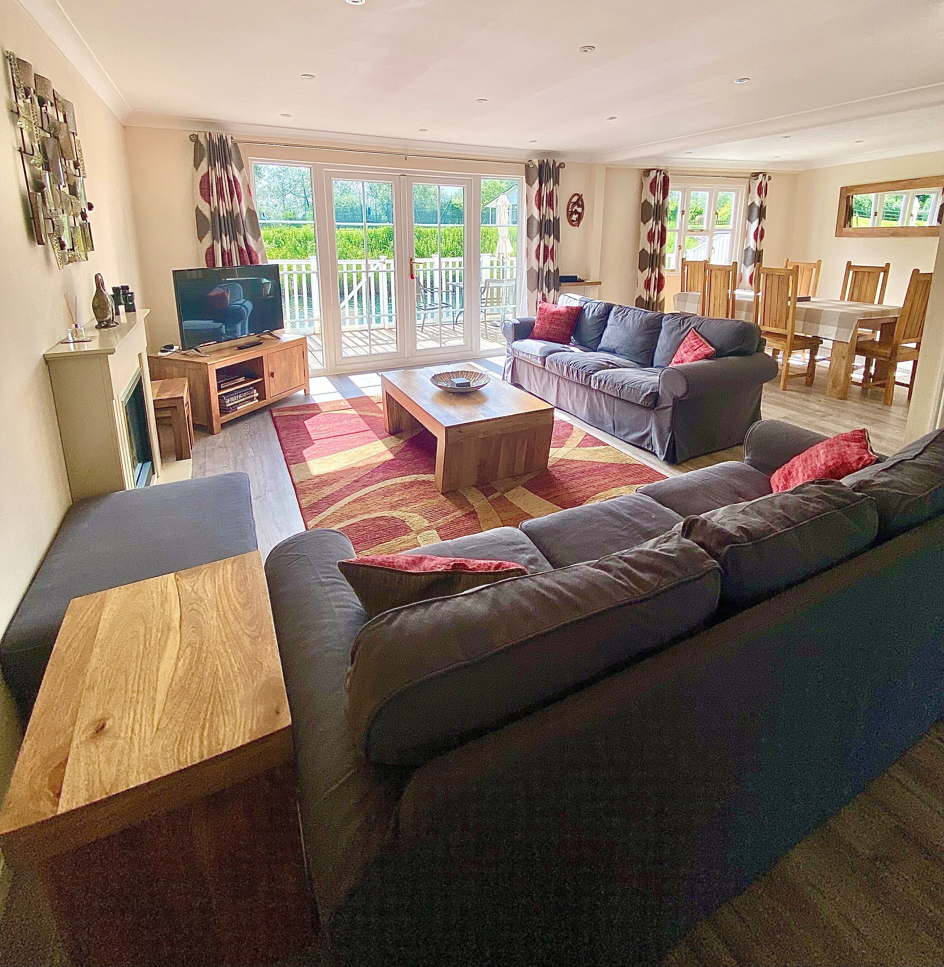 TV, DVD player, ping pong, books