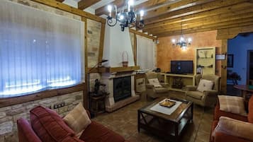 TV, fireplace, DVD player, foosball