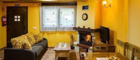 TV, fireplace, DVD player