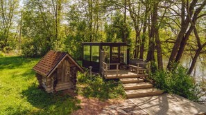 Terrace/patio - Kivikoski riverside cottage in Pyhtää for 5-8 people (Pyhtää)